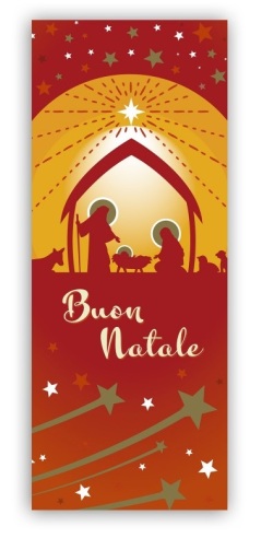 FRATELLI BONELLA　イタリア　紙のご絵しおり　FB90-8　現代的なクリスマスのブックマーク　6 x 15 cm