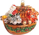 ポーランドガラス細工　　IMPULS　　A2550　Santa Ark　ぎゅうぎゅうサンタの箱船