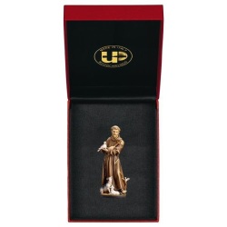 ULPE WOOD ART　イタリア　木彫  アッシジの聖フランシスコ　６センチ　ケース付き　ST. FRANCIS OF ASSISI WITH ANIMALS + CASE　UP271000E6