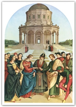 FRATELLI BONELLA　FBPCSARTE26 イタリア　名画ご絵　ラファエロ・サンツィオによる聖母の結婚　裏白１５×１０．５センチ（ポストカードサイズ）