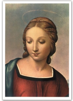 FRATELLI BONELLA　FBPCSARTE34 イタリア　名画ご絵　ラファエロ・サンツィオのマドンナ・デル・カルデリーノ　裏白１５×１０．５センチ（ポストカードサイズ）