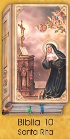 イタリア　紙カード金箔押　聖書型　紙裏白　ご絵　CRBibLia10 　聖リタ　１２．５×７．５センチ　高級紙裏白