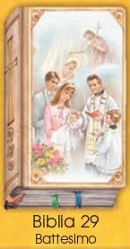 イタリア　紙カード金箔押　聖書型　紙裏白　ご絵　CRBibLia29　幼児洗礼　１２．５×７．５センチ　高級紙裏白