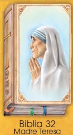イタリア　紙カード金箔押　聖書型　紙裏白　ご絵　CRBibLia32　コルカタの聖テレサ　１２．５×７．５センチ　高級紙裏白