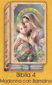 イタリア　紙カード金箔押　聖書型　紙裏白　ご絵　CRBibLia4 　聖母子　１２．５×７．５センチ　高級紙裏白