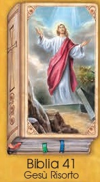 イタリア　紙カード金箔押　聖書型　紙裏白　ご絵　CRBibLia41　復活　１２．５×７．５センチ　高級紙裏白