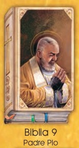 イタリア　紙カード金箔押　聖書型　紙裏白　ご絵　CRBibLia9 　聖ピオ　１２．５×７．５センチ　高級紙裏白