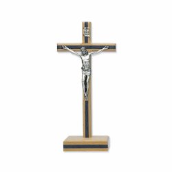 イタリア　LALCLB112 　卓上　大２６センチ　　ブナ材＋ウェンジ材、クロス＋金属製本体＋台座、サイズ：26×12 cm