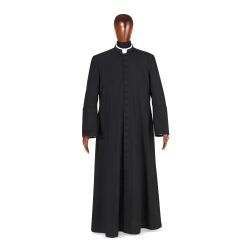 返品不可　教会住所または寄進者宅のみお届け　イタリア  DESTA社　聖職者カソック　L     LL   XL(3L)　サイズ　ファイン ポリエステル バチカン カソック - Art.1010  NERO 黒　ブラック
