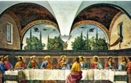 FRATELLI BONELLA　イタリア　ポストカード　FIDES143　  最後の晩餐  フレスコ画　１０×１５ｃｍ　厚手紙　裏面洋はがき仕様　１枚