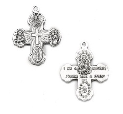 転売不可　一般不可　LALFX021  　ミニクロス　４ウェイクロス　メタルクロス　　２２×２１ｍｍ　私はカトリックです。（私に何かあった場合は）どうか神父を呼んでください。