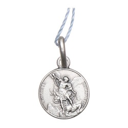 イタリア　HAGI004119　大天使ミカエルのシルバー925　ミニペンダントトップ　Medaglia San Michele Arcangelo Argento 925 rodiata 10 mm