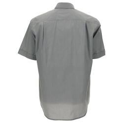 教会住所または寄進者宅のみお届け　聖職者事務服　GALANT　39  40  41  42  43  44  45  グレーのコットン混紡 ショートスリーブ シャツ In Primis