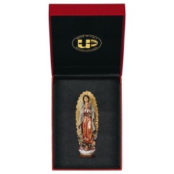 ULPE WOOD ART　イタリア　木彫　グアタルーペの聖母　７～8センチ  OUR LADY OF GUADALUPE + CASE UP075000E7-8