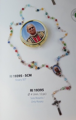 一般不可　転売不可　イタリア　教皇レオ１４世　LALRI19395-SCM 　４ミリカラー珠　金ホスチアケースにもなるケース入り　ロザリオ