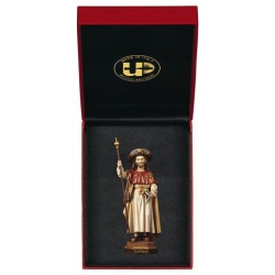 ULPE WOOD ART　イタリア　木彫   巡礼者聖ヤコブ　サンチャゴデコンポステーラ　ヤコブ　８センチ　ST. JAMES THE PILGRIM + CASE UP283000E8