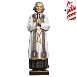 ULPE WOOD ART　イタリア　木彫　聖ヨハネヴィアンネ　１２センチ　ST. JOHN VIANNEY CURÉ D ARS + GIFT BOX UP261500B12