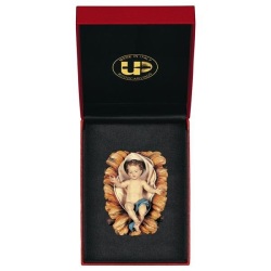 ULPE WOOD ART　イタリア　木彫  かいばおけのイエス　５～６センチ　ケース付き　INFANT JESUS AND MANGER ULRICH 2 PIECES + CASE　740002E5