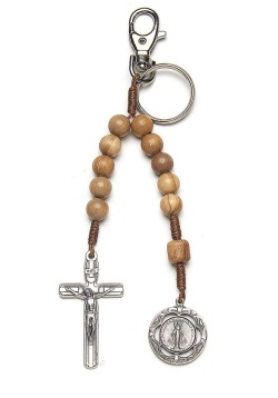 イタリア　 LALPC257　10mmオリーブ１連ロザリオ　ティナ－タイプ　無原罪の聖母　クロス