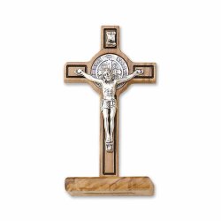 一般不可　転売不可　イタリア　 LALPG200B　卓上　木製聖ベネディクトクロス ７．５センチ　Cross, St. Benedict, olive wood, size cm.7.5x4.5