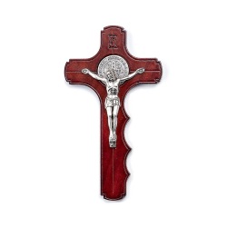 一般不可　転売不可　イタリア　 LALPG374M　聖ベネディクト　手握り用　木製デザインクロス　濃茶　　Cross, St. Benedict, mohogany hand dyed, + box, cm.1０x6