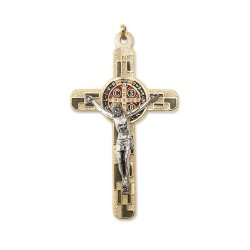 一般不可　転売不可　イタリア　 LALPG611DNE　聖ベネディクトクロス  黒金　Saint Benedict Cross in golden metal vin.+box cm. 7,5x4,5