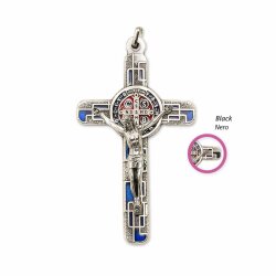 一般不可　転売不可　イタリア　 LALPG611SBBLU　聖ベネディクトクロス  青銀　Saint Benedict Cross in golden metal vin.+box cm. 7,5x4,5