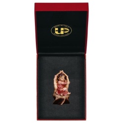 ULPE WOOD ART　イタリア　木彫   守りの手の中の女の子　６センチ　PROTECTIVE HANDS GIRL + CASE  UP380000E6G