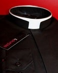 HLPP164  black&p  ローマンカラー　司祭事務服　黒　長袖　Mサイズ（身長164-170）ポーランド製