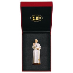 ULPE WOOD ART　イタリア　木彫　教皇フランシスコ　８センチ　POPE FRANCIS + CASE　UP203000E8
