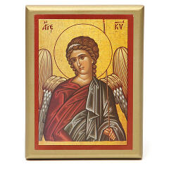 HL　HLQU000297  イタリア　木製イコン　エンジェルゴールドエッジ　14x11cm