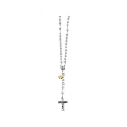 イタリア　 LALRA001 　最高級ロザリオ　スワロフスキークリスタル＆シルバー９２５　６ミリスクエア（四角珠）Rosary in crystal with binding in silver mm 6 with silver Cross