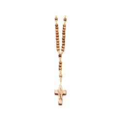 イタリア　 LALRL310   オリーブ　６ミリロザリオ    Rosary in smooth, oval olive wood with cord binding, size  6 mm.