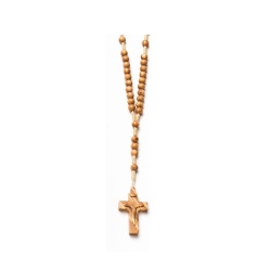 イタリア　 LALRL310CH 　  オープントップオリーブ　６ミリロザリオ  Rosary in rounded, olive wood, with binding, size mm. 6 + snap-hook