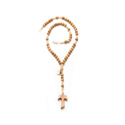 イタリア　 LALRL310TCH 　  オープントップオリーブタウ　６ミリロザリオ   Rosary olive wood with binding, size  mm.6+tau+snap-hook