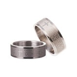 イタリア　RONP1  　リング　主の祈り　英語　ステンレス製　カトリック　サイズ１８（内径１８mm）