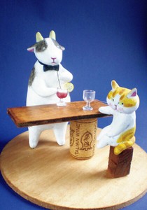 ポストカード 高橋理佐/猫粘土作家「カウ・ンターバー」105×150mm 動物 カラー写真
