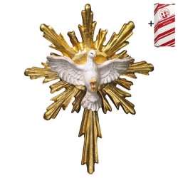ULPE WOOD ART　イタリア　木彫　精霊ハロー　８センチ（８×７センチ）HOLY SPIRIT WITH HALO LONG + CASE　UP251000E8