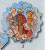 イタリア　 FBNATALE1385-3   キリスト降誕オーナメント　ブルーシリーズ