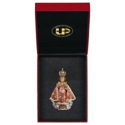 ULPE WOOD ART　イタリア　木彫  プラハの聖幼子　プラハのサントニーニョ　７センチ　INFANT OF PRAGUE + CASE　赤オレンジ　７センチ　ケース付き　　UP273000E7R