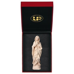ULPE WOOD ART　イタリア　木彫   祈りの聖母　１０センチ　ナチュラル　ケース付き　IMMACULATE CONCEPTION + CASE　UP050000NE10