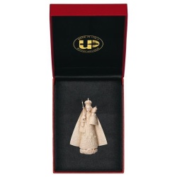 ULPE WOOD ART　イタリア　木彫  アインジーデルンの聖母子 ナチュラル７センチ　ケース付き　OUR LADY OF EINSIEDELN + CASE　UP078000NE7