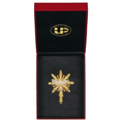 ULPE WOOD ART　イタリア　木彫　精霊ハロー　８センチ（８×７センチ）HOLY SPIRIT WITH HALO LONG + CASE　UP251000E8