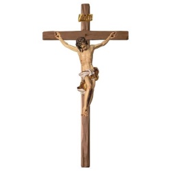 ULPE WOOD ART　イタリア　木彫　バロッククロス　衣装ホワイト　　CRUCIFIX BAROQUE CROSS STRAIGHTクロス　２９×１５　高さ５センチ　UP420000CB2915W