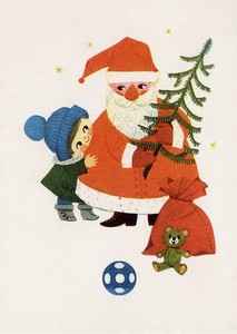 ポストカード アート クリスマス ショーティ「サンタクロースがやってきた」105×148mm 2026新作