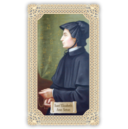 Officina D'Arte Torre　飾りレース紙ご絵　聖エリザベスアンセトン　Elizabeth Ann Seton  OAT286 イタリア語祈りカード　