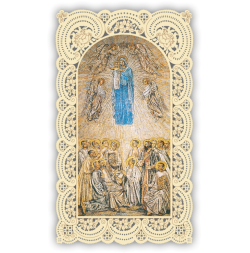 Officina D'Arte Torre　飾りレース紙ご絵　使徒のメアリー　使徒のマリアレジーナ　Maria Regina Degli Apostoli　 OAT314　イタリア語祈りカード　