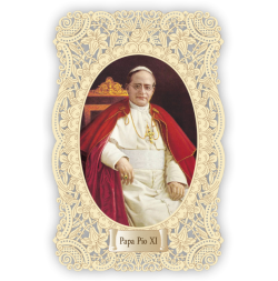 Officina D'Arte Torre　飾りレース紙ご絵　Papa Pio XI　 OAT316　イタリア語祈りカード　