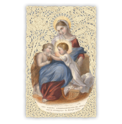 Officina D'Arte Torre　飾りレース紙ご絵　聖エリザベッタ Elisabetta  OAT281 イタリア語祈りカード　