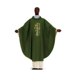教会住所または寄進者宅のみお届け　イタリア  DESTA社  Chasuble CHIR カズラ　２２１緑